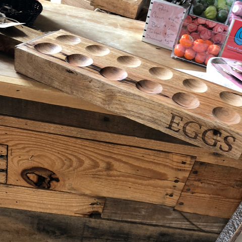 Wood deviled egg tray