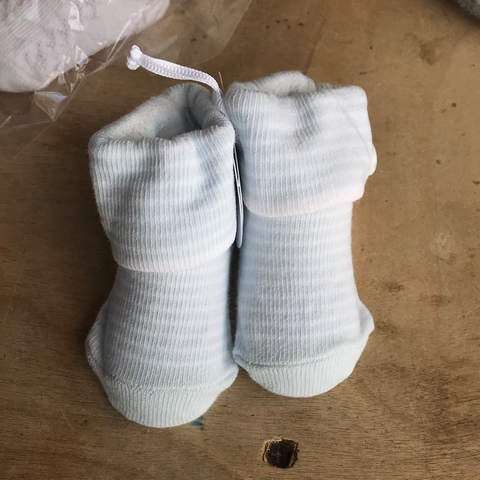Blue thin striped baby socks