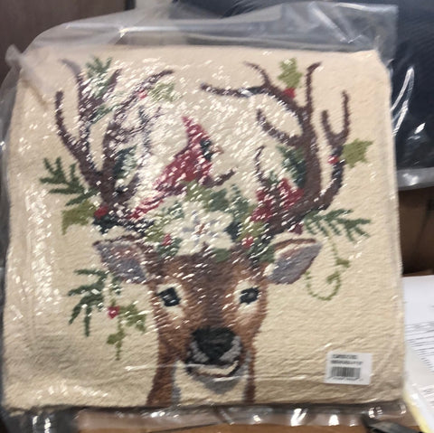 Reindeer Cardinal Pillow 18x18”