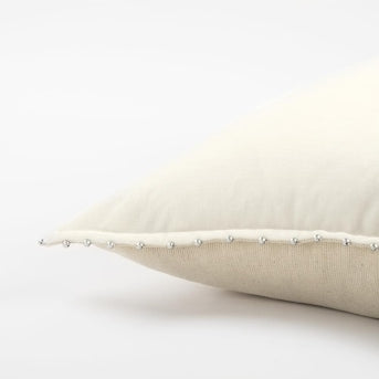 Cream Chenille Studded Pillow