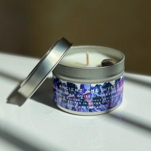 Ancient Amethyst 4oz Wood Wick Candle