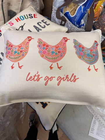 Let’s go girls chickens Pillow rectangle