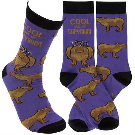 "Cool As A Capybara" - Crew Socks