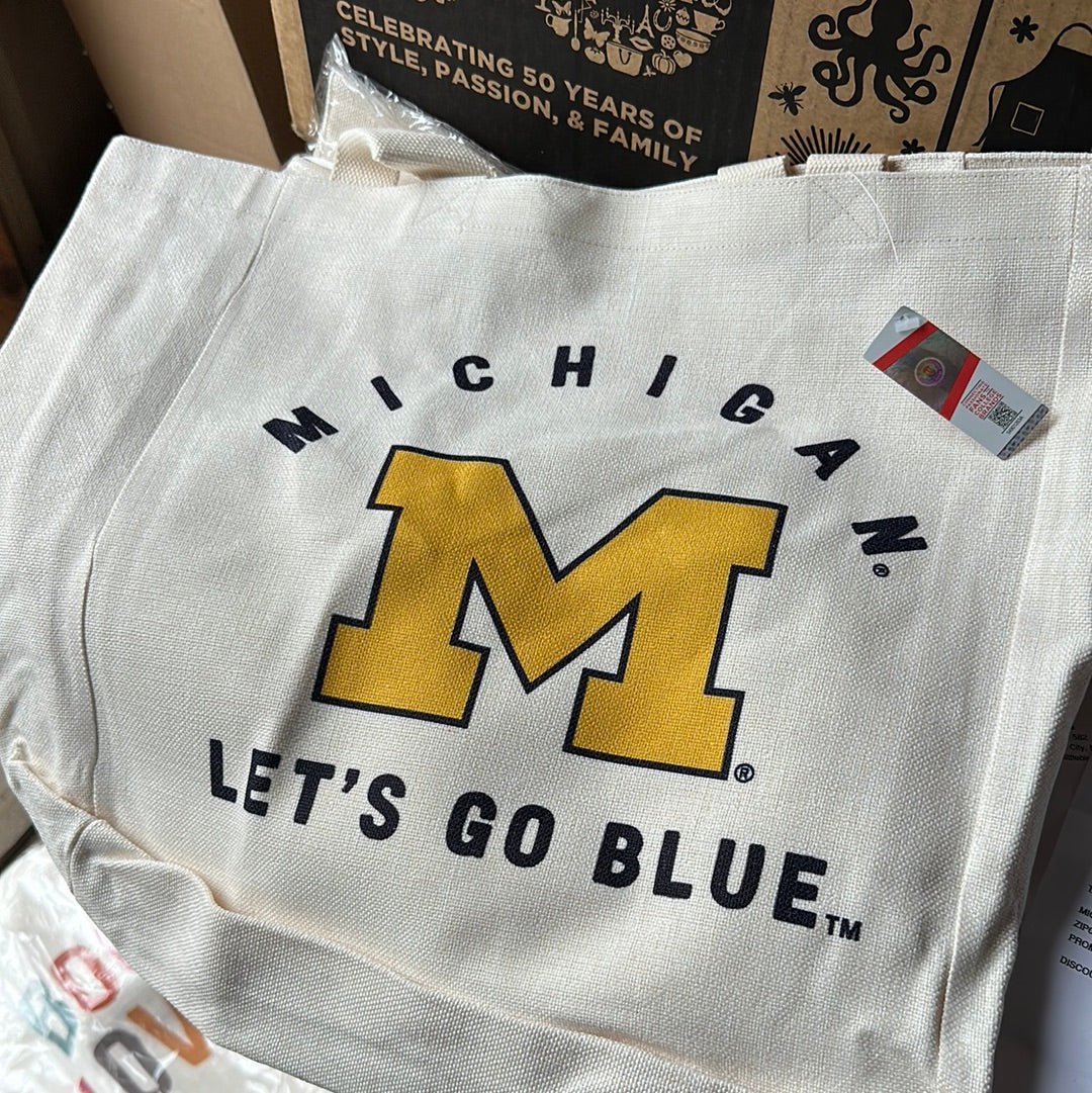 Michigan let’s go blue tote
