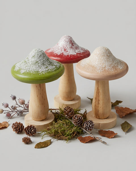 Glittery Wooden Mushroom