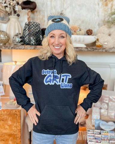"Detroit Grit Lions" Hoodie - Black