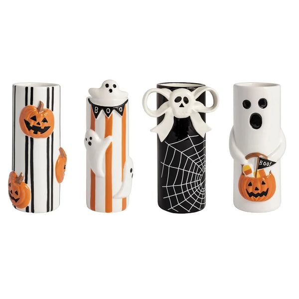 Ghost Orange Stripe Boo Stem Vase