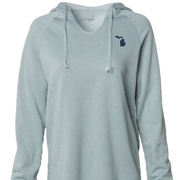 Woman V-Neck Michigan Patch Crewneck - Green