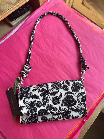 Wildwood Wallet Crossbody Bubbly Flowers Black