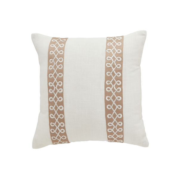 Classic Ribbon Trim Lumbar Pillow