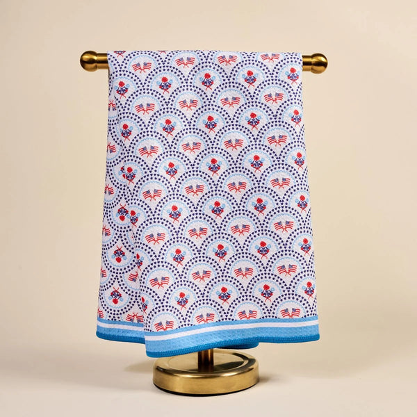 American Flag Waffle Tea Towel