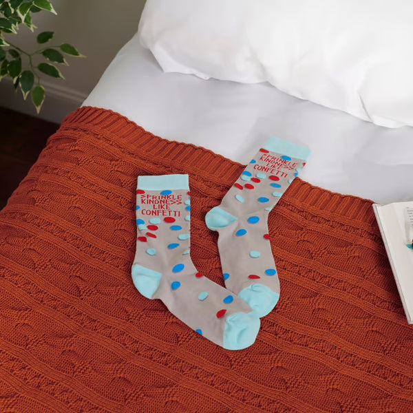 "Sprinkle Kindness Like Confetti" - Crew Socks