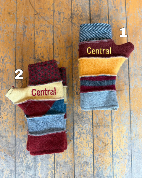 CMU Wool Fingerless Mittens