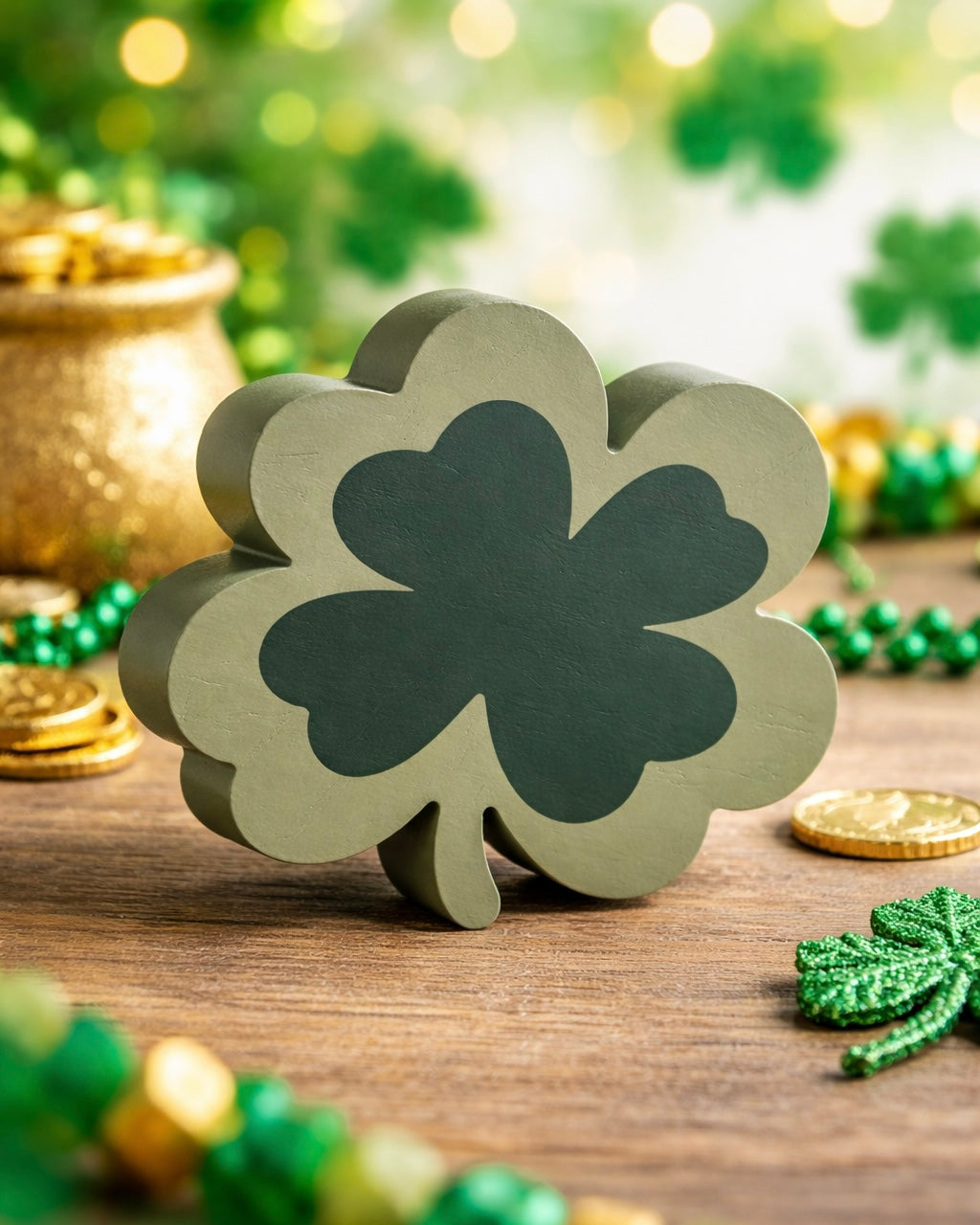 Four Leaf Clover Wooden Block – Grande Trunke Home