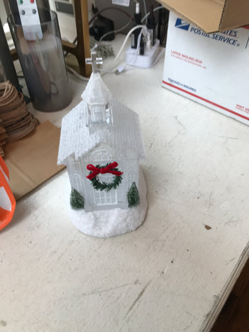 LED Church Snow Globe W/6 HR Timer