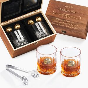 To the Average Golfer - Golf Ball Whiskey Chillers in Wood Box