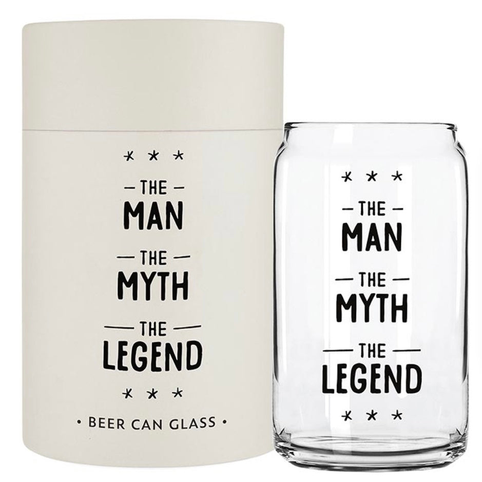 The Man the Myth the Legend Beer Can Glass