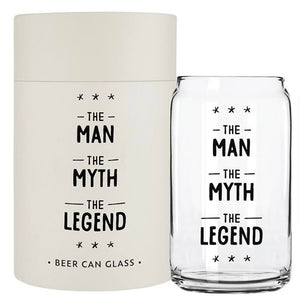The Man the Myth the Legend Beer Can Glass