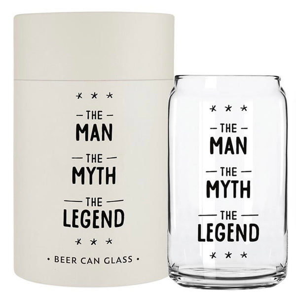 The Man the Myth the Legend Beer Can Glass