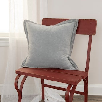 Gray Velour Velvet Pillow