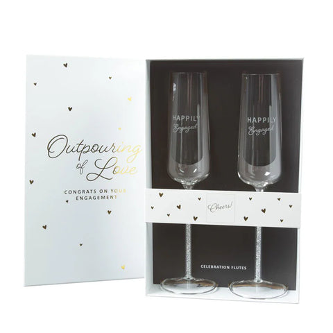 Happily Engaged Champagne Flutes