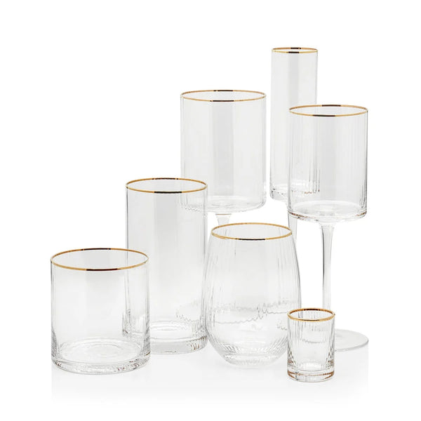 Optic Rocks Glass w/ Gold Rim