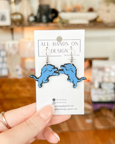 Detroit Lions Logo Earrings