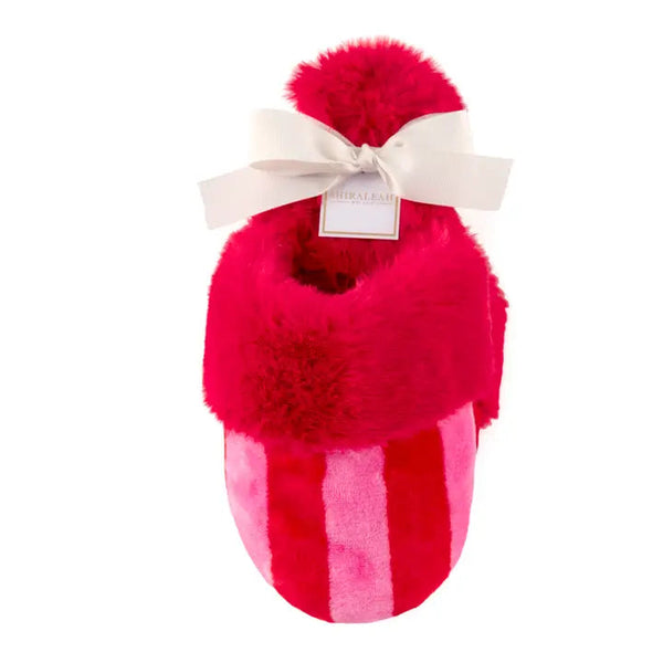 Felicity Stripe Slippers - Red L/XL
