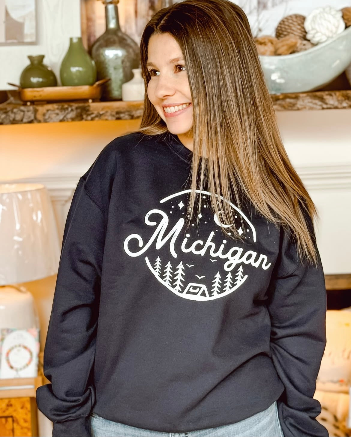 Michigan Night Crewneck- Navy
