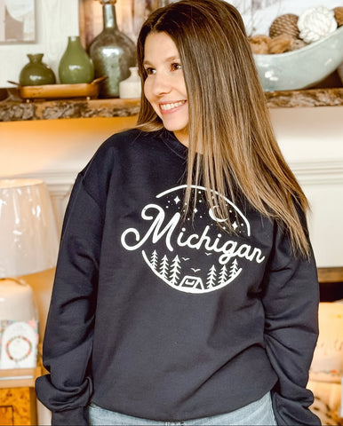 Michigan Night Crewneck- Navy