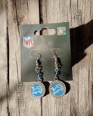 Detroit Lions Rhinestone Earrings