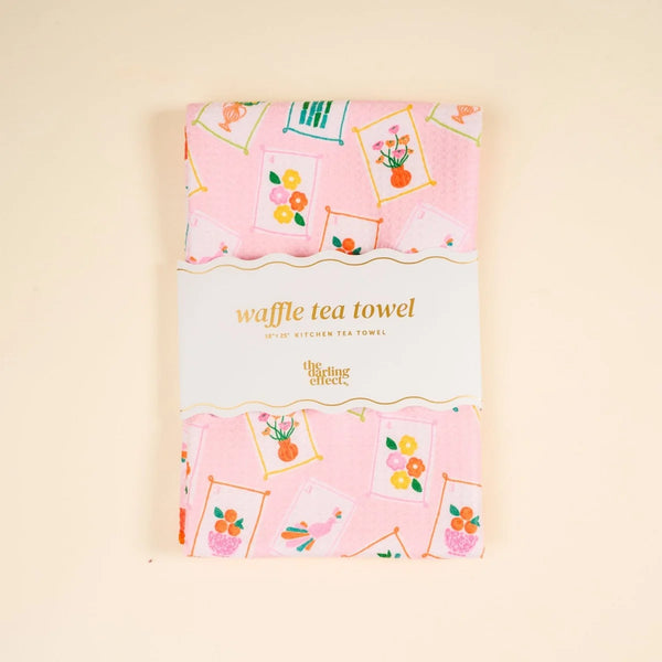 “It’s Mahjong Time” Waffle Tea Towel
