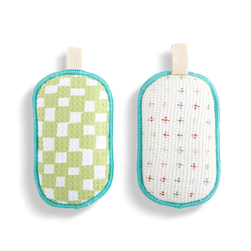 Ultra Absorbent Kitchen Sponge - Green Checker