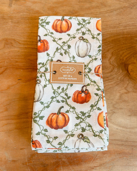 Pumpkin Vine Cloth Napkins - Set of 4