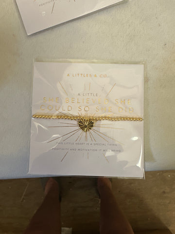 Gold - She believed She Could Bracelet by Katie Loxton