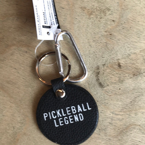 Pickleball legend leather keychain
