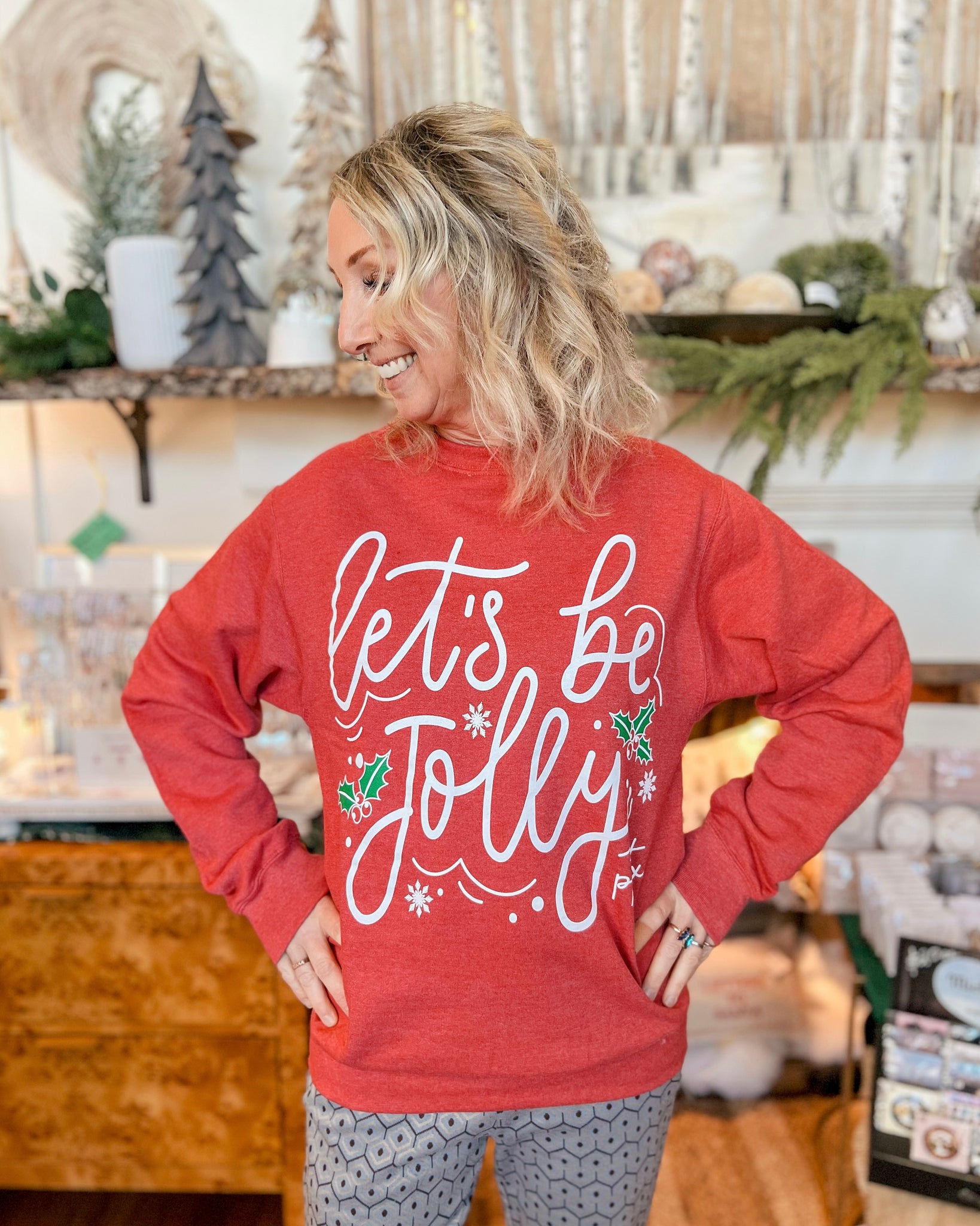 "Let’s be Jolly" Crewneck - Red