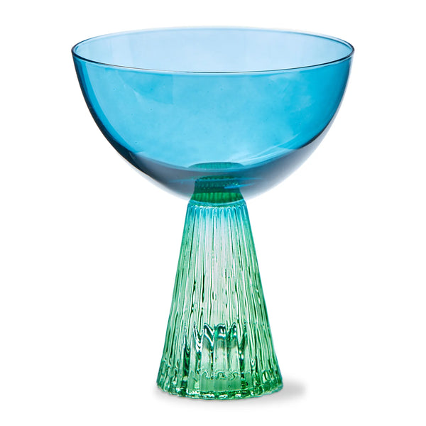 Aria Footed Glass - Green & Blue
