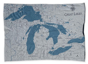 Great Lakes Map Blanket - 4 Colors