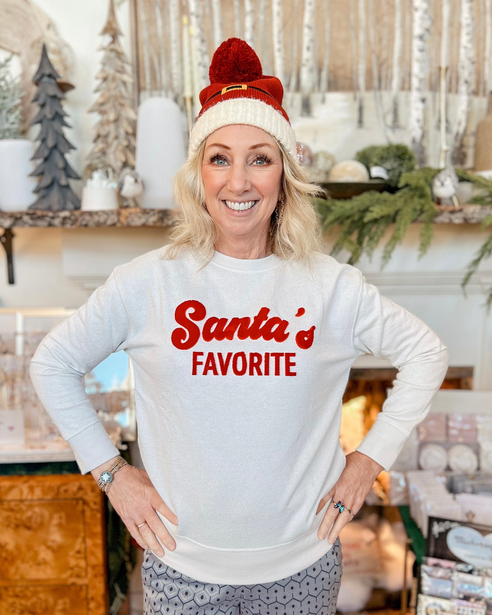 “Santa’s Favorite” Crewneck - Ivory