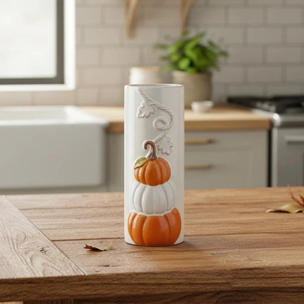 Stacked Pumpkin Stem Vase