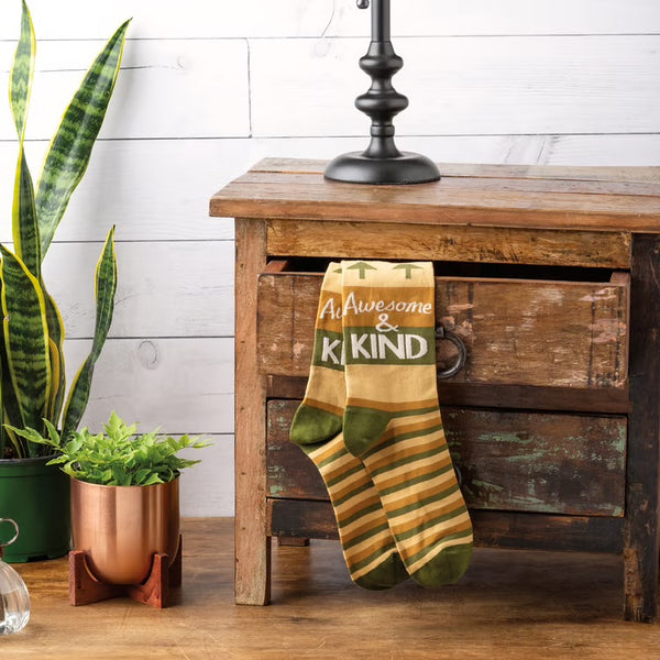 "Awesome & Kind" - Crew Socks