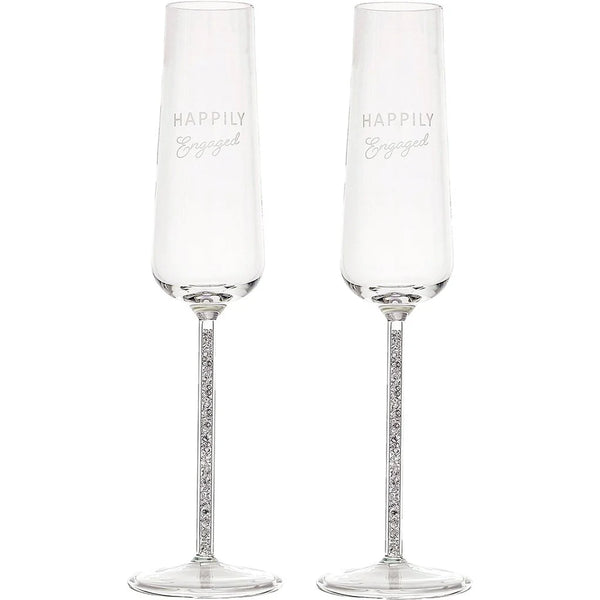 Happily Engaged Champagne Flutes