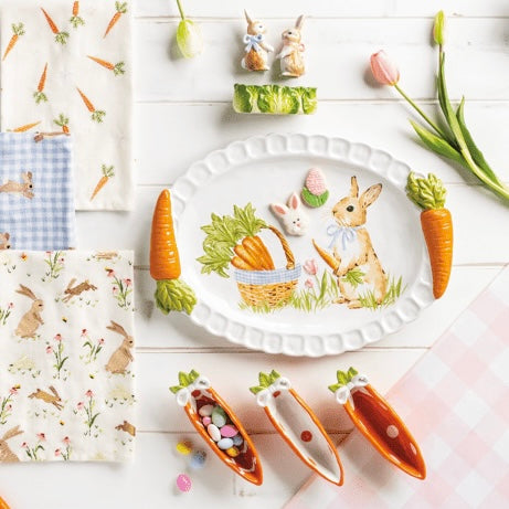 Carrot Candy Dish - White Zig-Zag