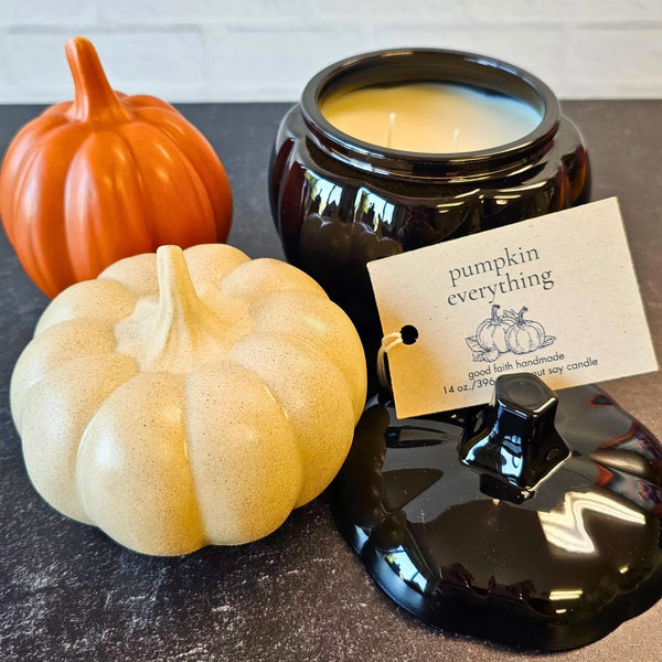 “Pumpkin Everything” - Black Pumpkin Candle Jar