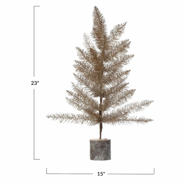 Silver/Gold Finish Tinsel Tree