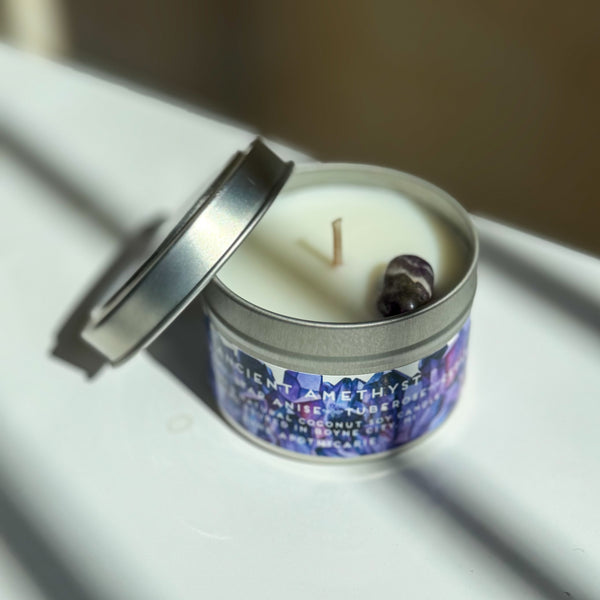 Ancient Amethyst 4oz Wood Wick Candle