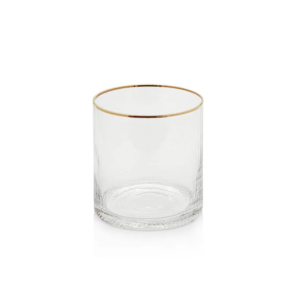 Optic Rocks Glass w/ Gold Rim
