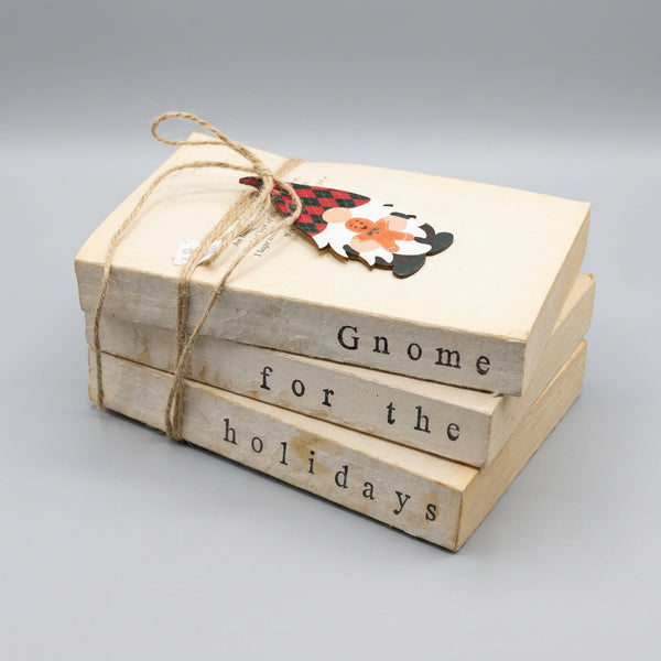 “Gnome For The Holidays” Decorative Painted Book Set