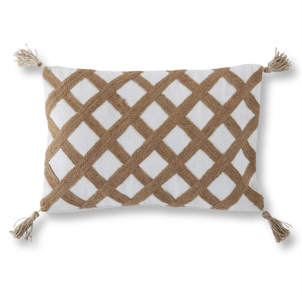 Jute Lattice Cotton Pillow